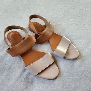 Chloe Two Tone Leather Sling Back Sandals